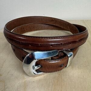 VTG Fossil Womens Belt Leather Brown Braided Boho Y2K 90s Medium 34-36”